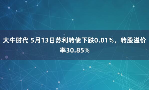 大牛时代 5月13日苏利转债下跌0.01%，转股溢价率30.85%