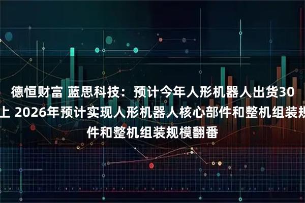 德恒财富 蓝思科技：预计今年人形机器人出货3000台以上 2026年预计实现人形机器人核心部件和整机组装规模翻番